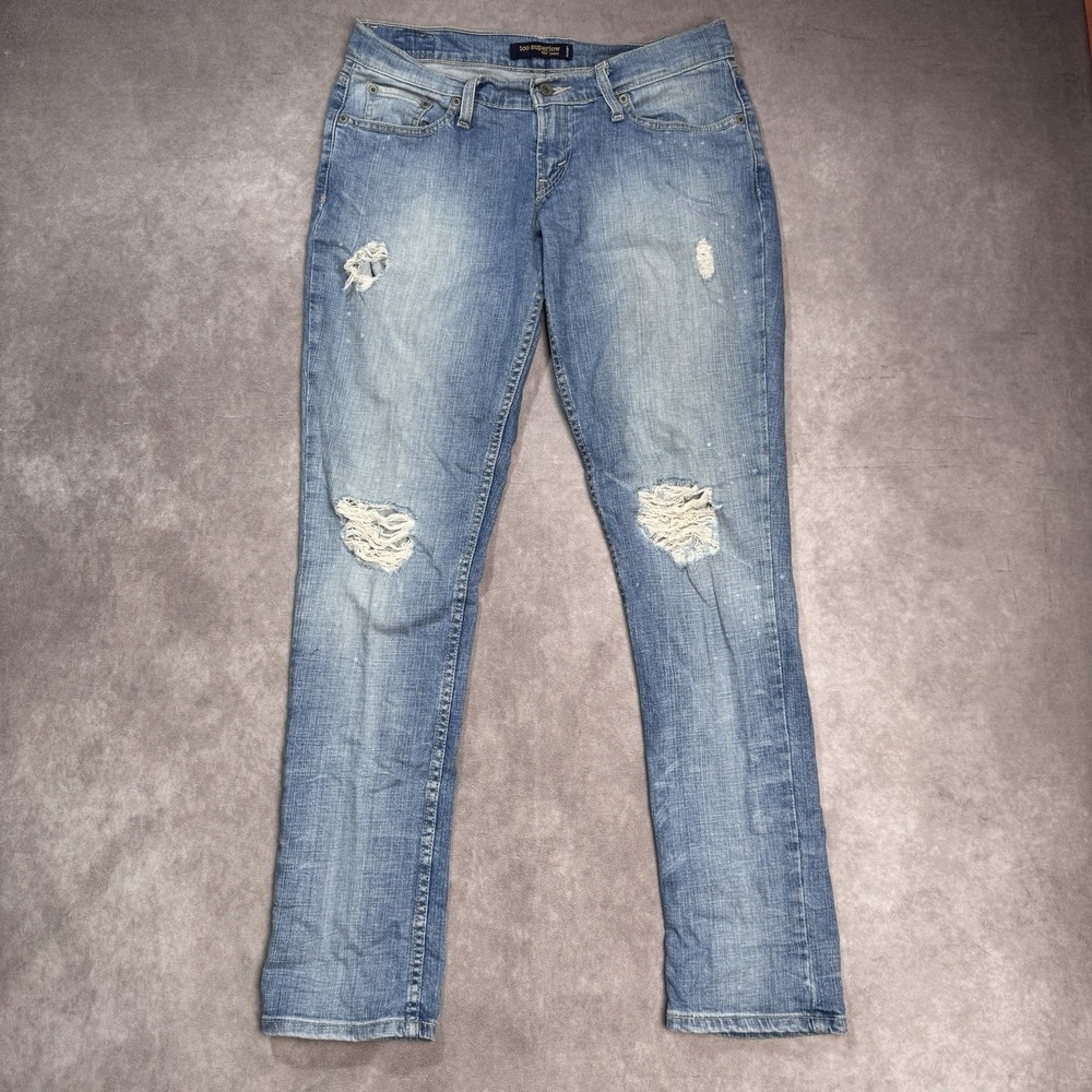 Levis 524 Jeans Womens 9 M Straight Too Superlow Stretch Light Wash Denim 32x30*